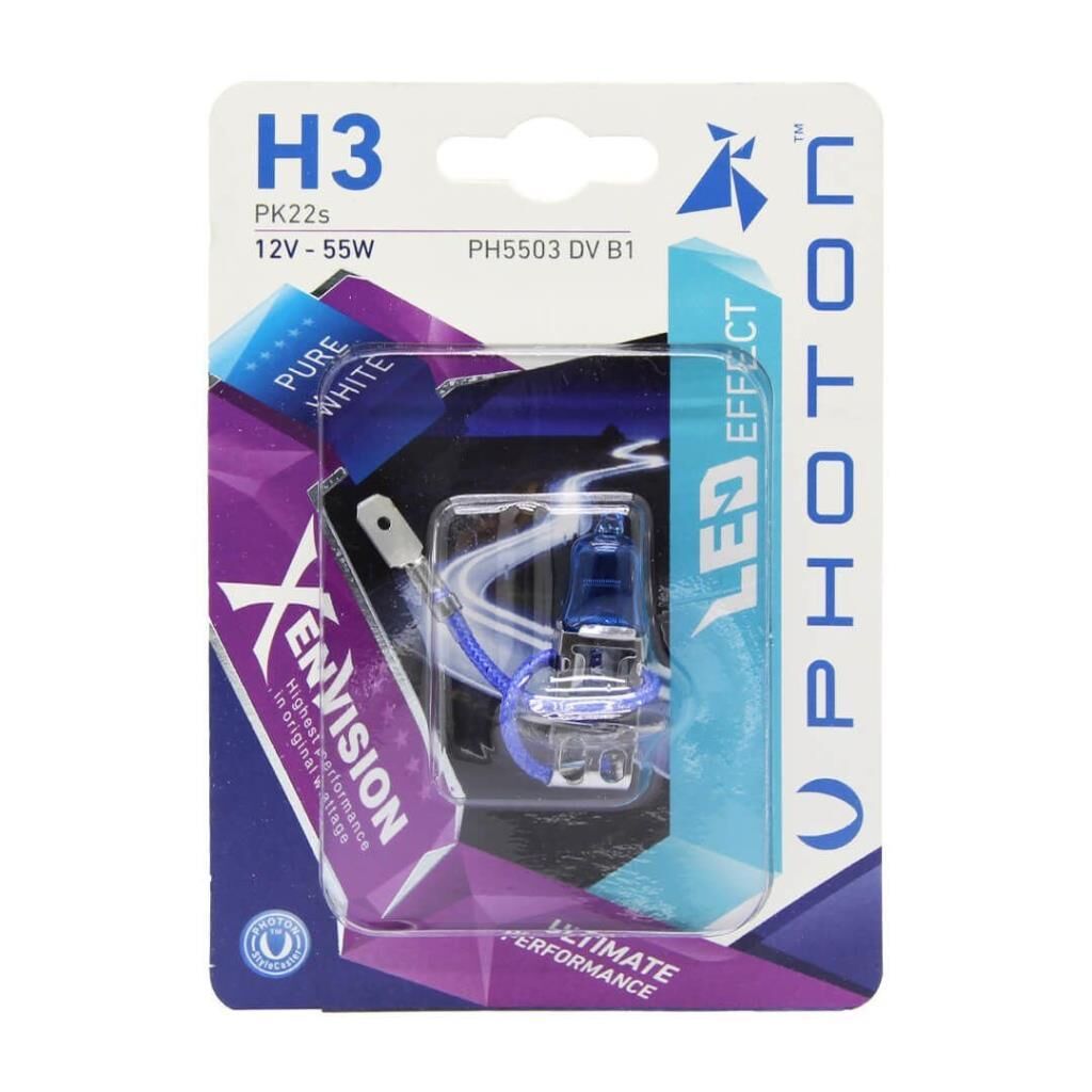 Photon H3 12V 55W Xen Vision Blister (TEKLİ BLİSTER)