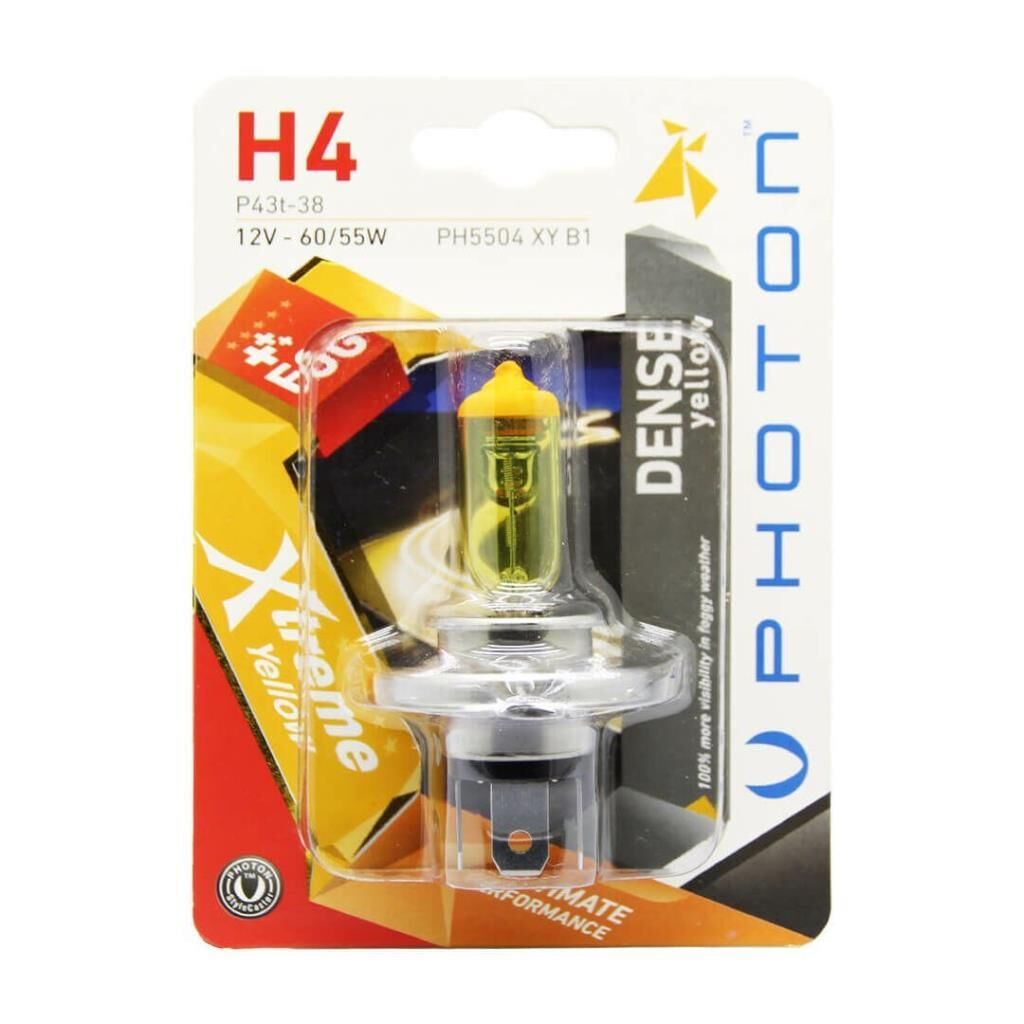 H4 12V 60/55W XTREME YELLOW(TEKLİ BLİSTER)