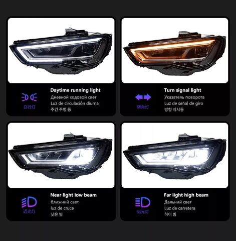 AUDI A3 8V ile Uyumludur MAKYAJLI DIZAYN MATRIX FAR 2013-2016