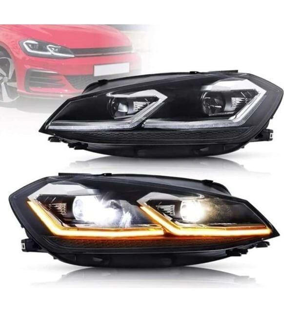 VW GOLF 6 ile Uyumlu 7,5 R DIZAYN FAR KROM 2008-2013