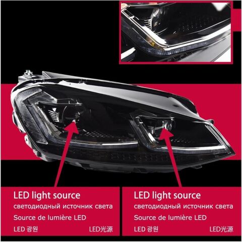 VW GOLF 7,5 ile Uyumlu GTI FAR KIRMIZI 2017-2020