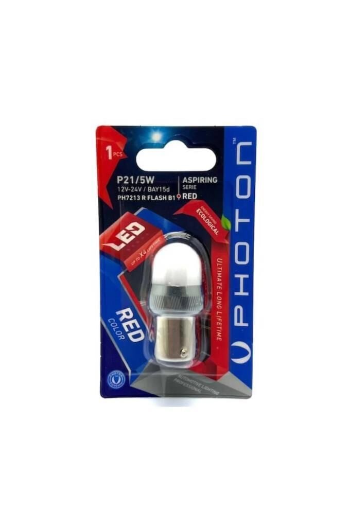Photon P21/5W Kırmızı Flash Tekli Blister 12-24V PH7213 R FLASH B1
