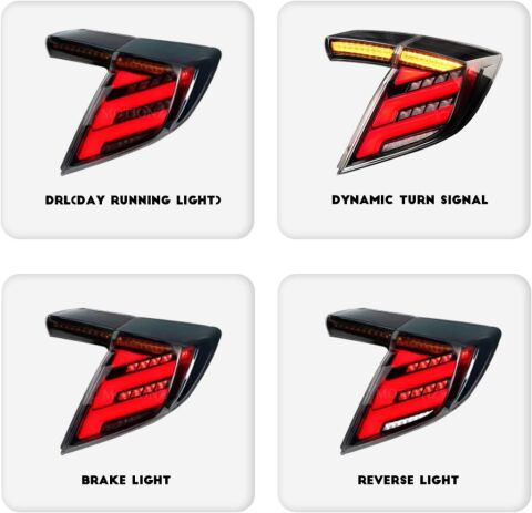 HONDA CIVIC HB ile Uyumlu ANİMASYONLU STOP ŞEFFAF FK7