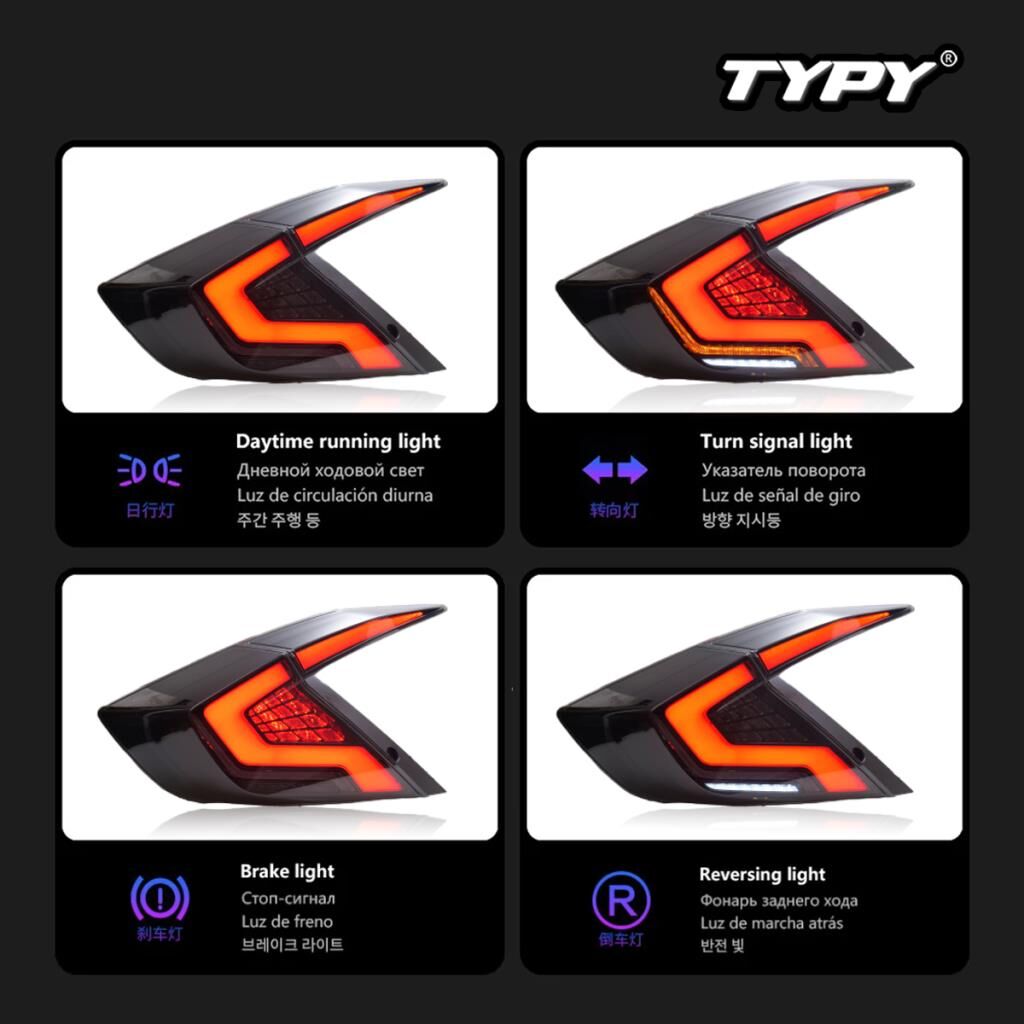 HONDA CIVIC SEDAN ile Uyumlu ANİMASYONLU STOP KIRMIZI FC5