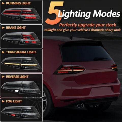 VW GOLF 7-7,5 ile Uyumlu 7,5 DİZAYN   HIGHLINE STOP FÜME 2013-2020